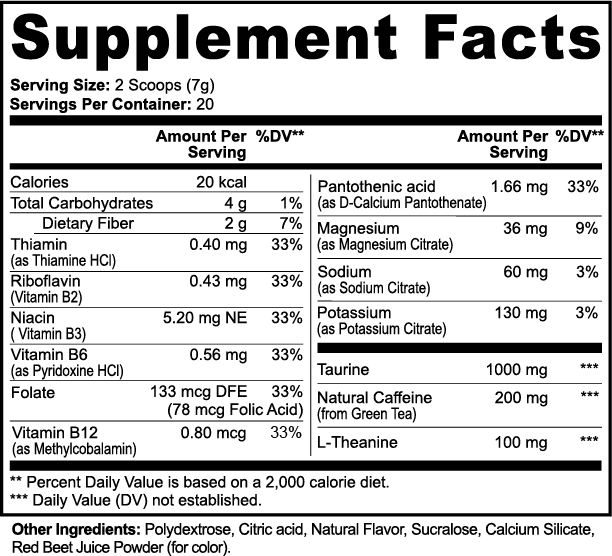 Energy Powder – Sugar-Free Strawberry Shortcake (140g)